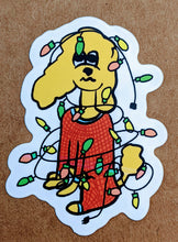 Load image into Gallery viewer, Dog with Holiday Lights Sticker