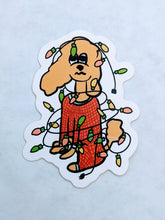 Load image into Gallery viewer, Dog with Holiday Lights Sticker